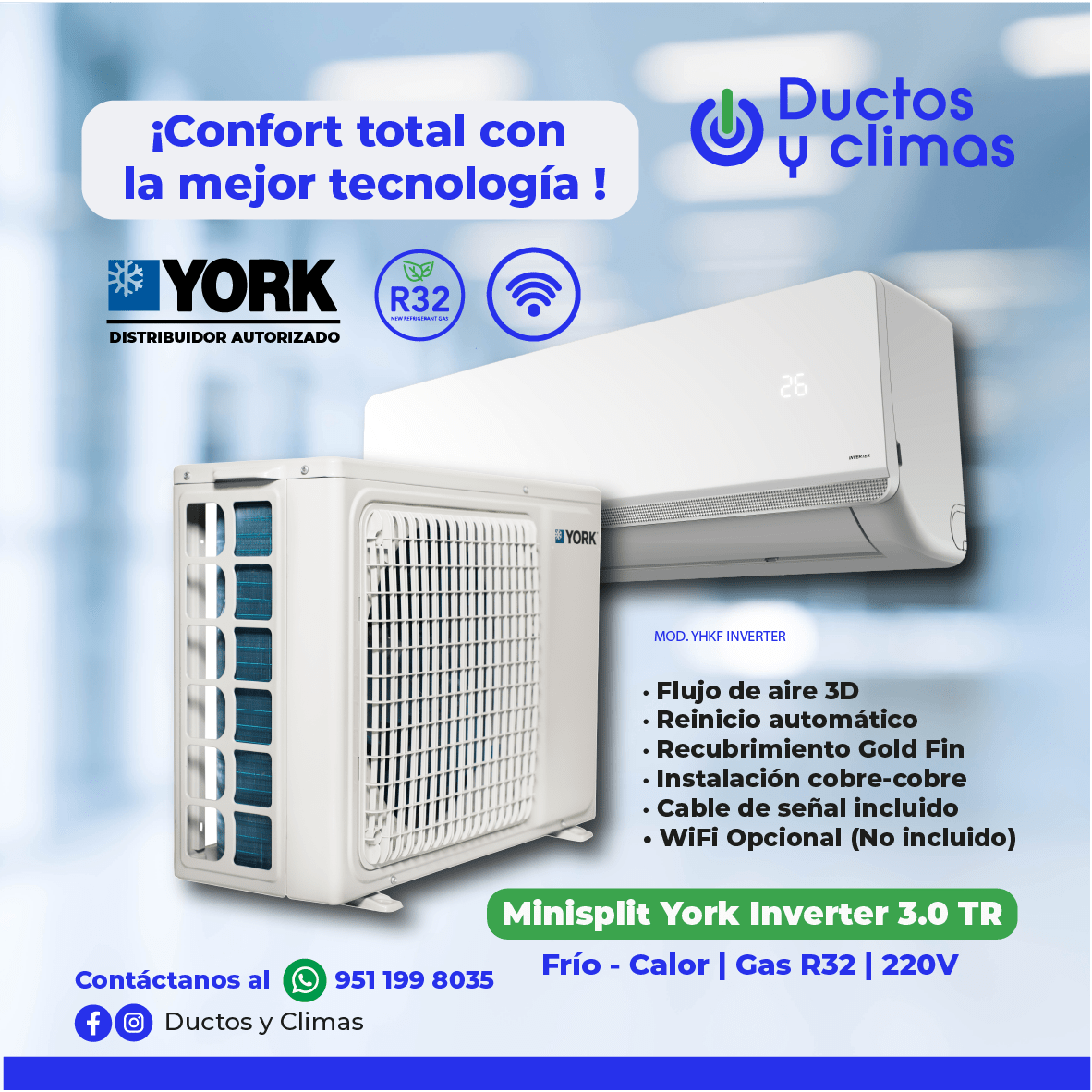 YORK INVERTER FRIO CALOR 3 TR